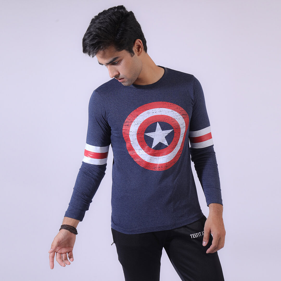 Super Hero Shield Graphic Surtout-Tee