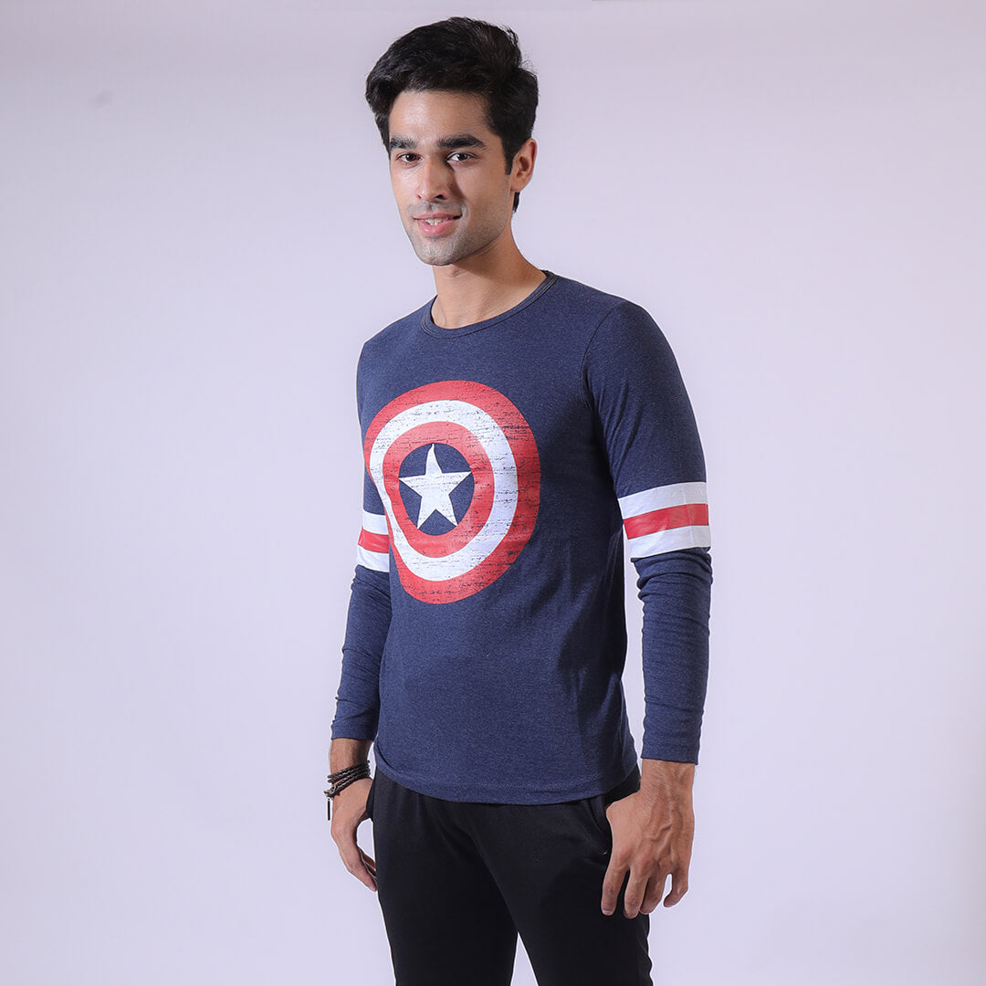 Super Hero Shield Graphic Surtout-Tee